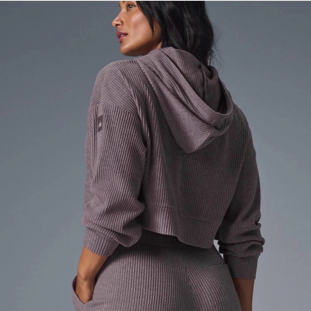 ALO Yoga Cropped Hooded Muse Sweatshirt - Picture 2 of 5